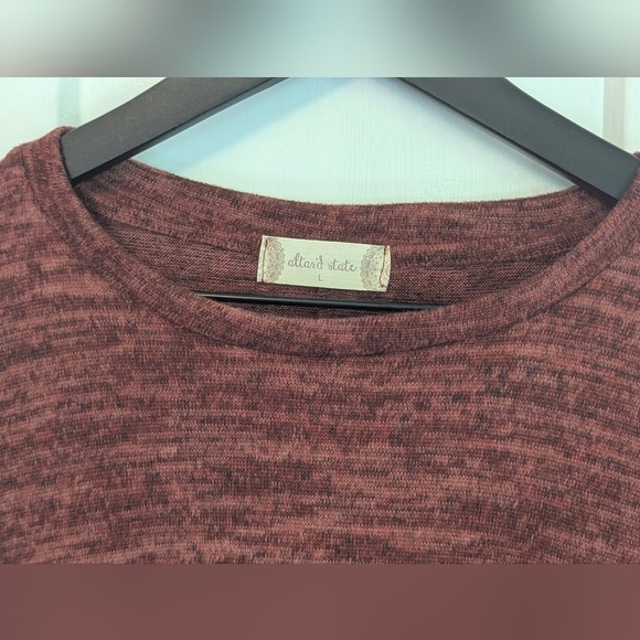 Altar'd State Burgundy Knit Top Swing Shift Dress LARGE NWT Soft Comfy NEW Tags - Picture 2 of 5